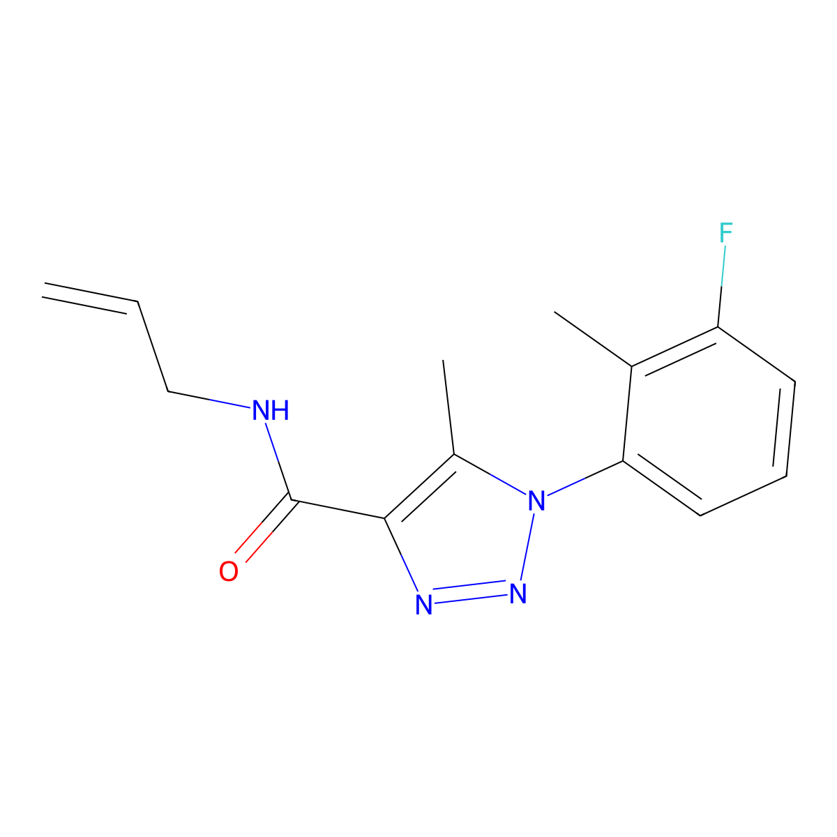 1-(3-fluoro-2-methylphenyl)-5-methyl-N-(prop-2-en-1-yl)-1H-1,2,3-triazole-4-carboxamide molecular structure, CAS 1326928-55-5