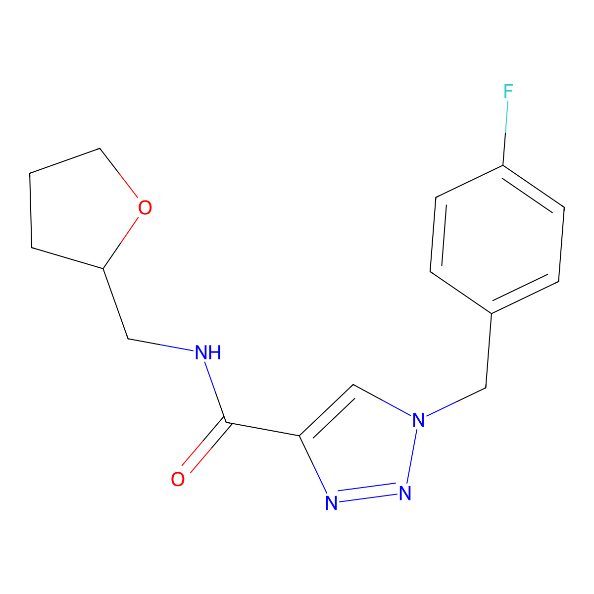 1-(4-fluorobenzyl)-N-(tetrahydrofuran-2-ylmethyl)-1H-1,2,3-triazole-4-carboxamide molecular structure, CAS 1326928-58-8