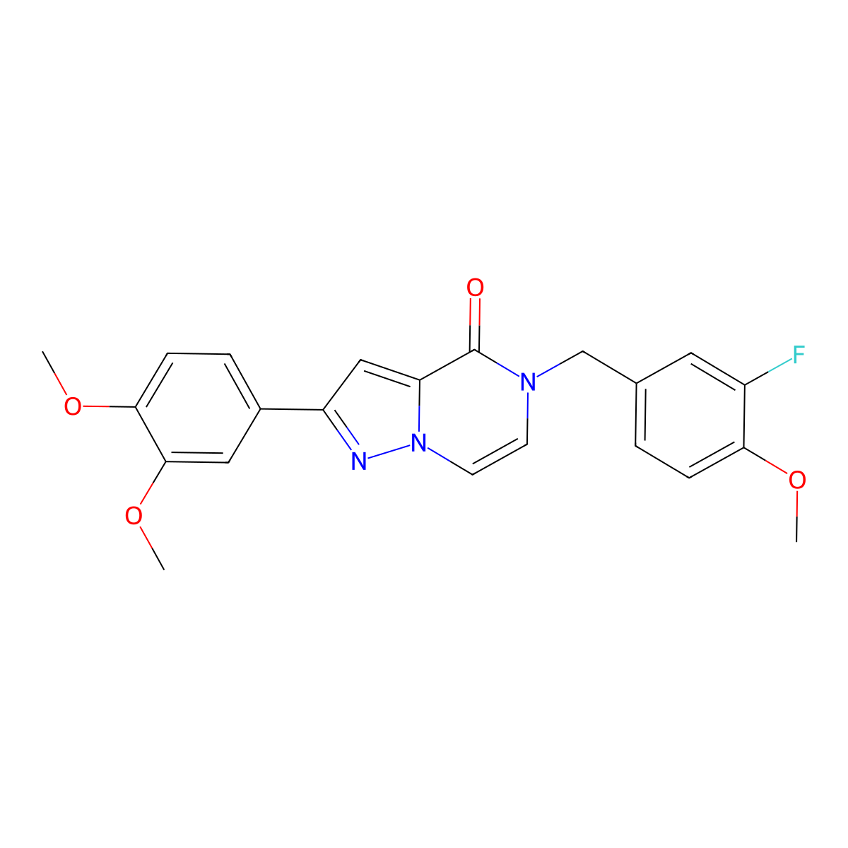 2-(3,4-dimethoxyphenyl)-5-(3-fluoro-4-methoxybenzyl)pyrazolo[1,5-a]pyrazin-4(5H)-one molecular structure, CAS 1326928-68-0