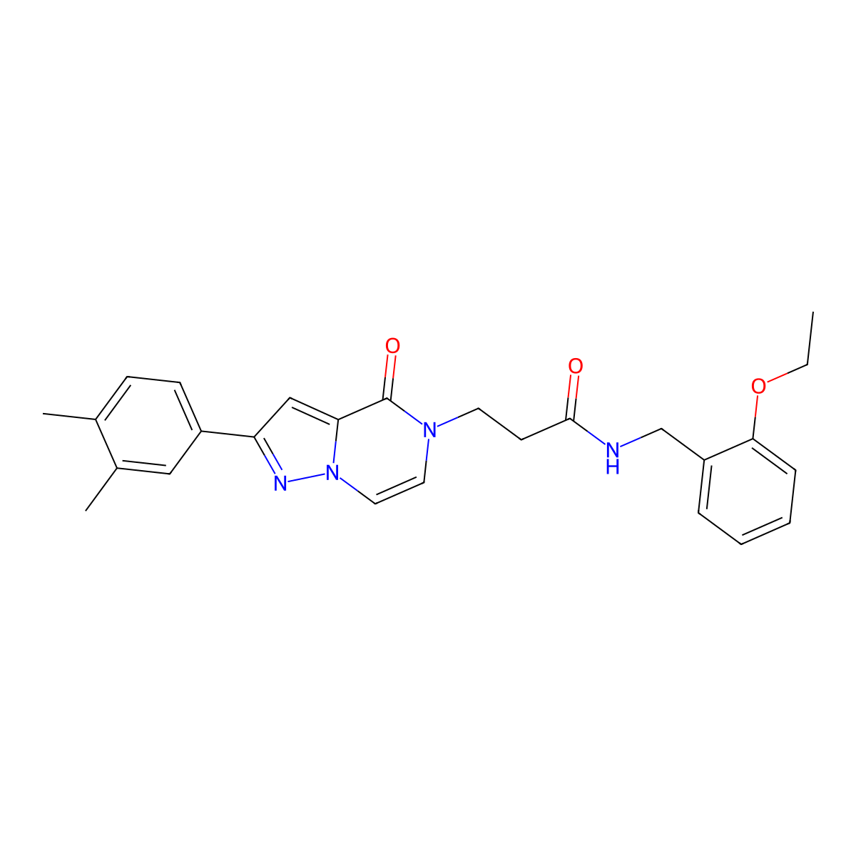3-[2-(3,4-dimethylphenyl)-4-oxopyrazolo[1,5-a]pyrazin-5(4H)-yl]-N-(2-ethoxybenzyl)propanamide molecular structure, CAS 1326928-73-7