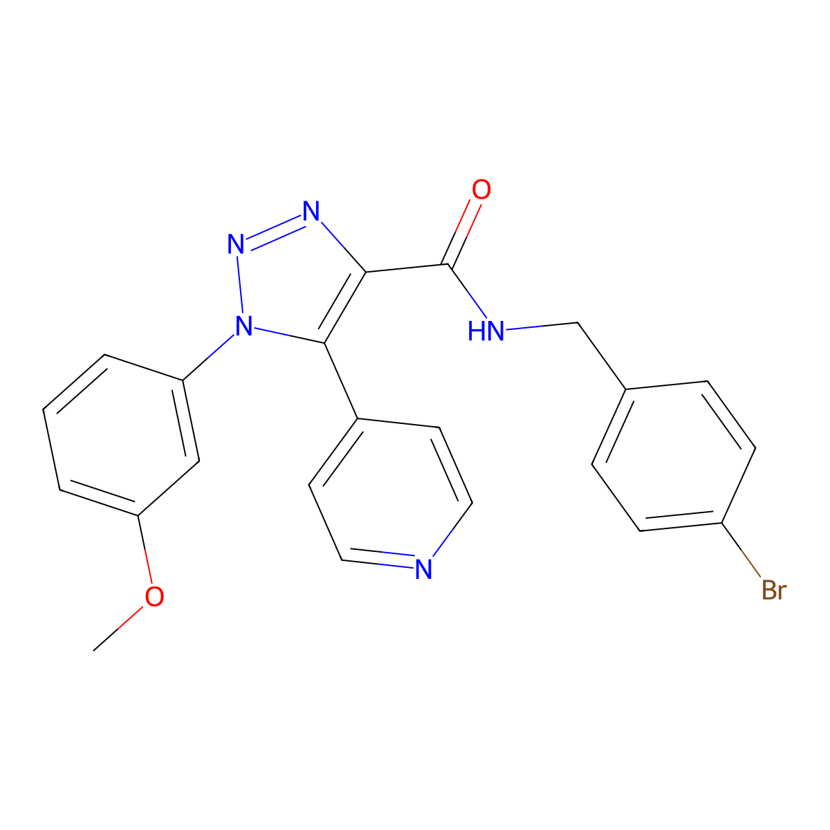 N-(4-bromobenzyl)-1-(3-methoxyphenyl)-5-(pyridin-4-yl)-1H-1,2,3-triazole-4-carboxamide molecular structure, CAS 1326929-50-3