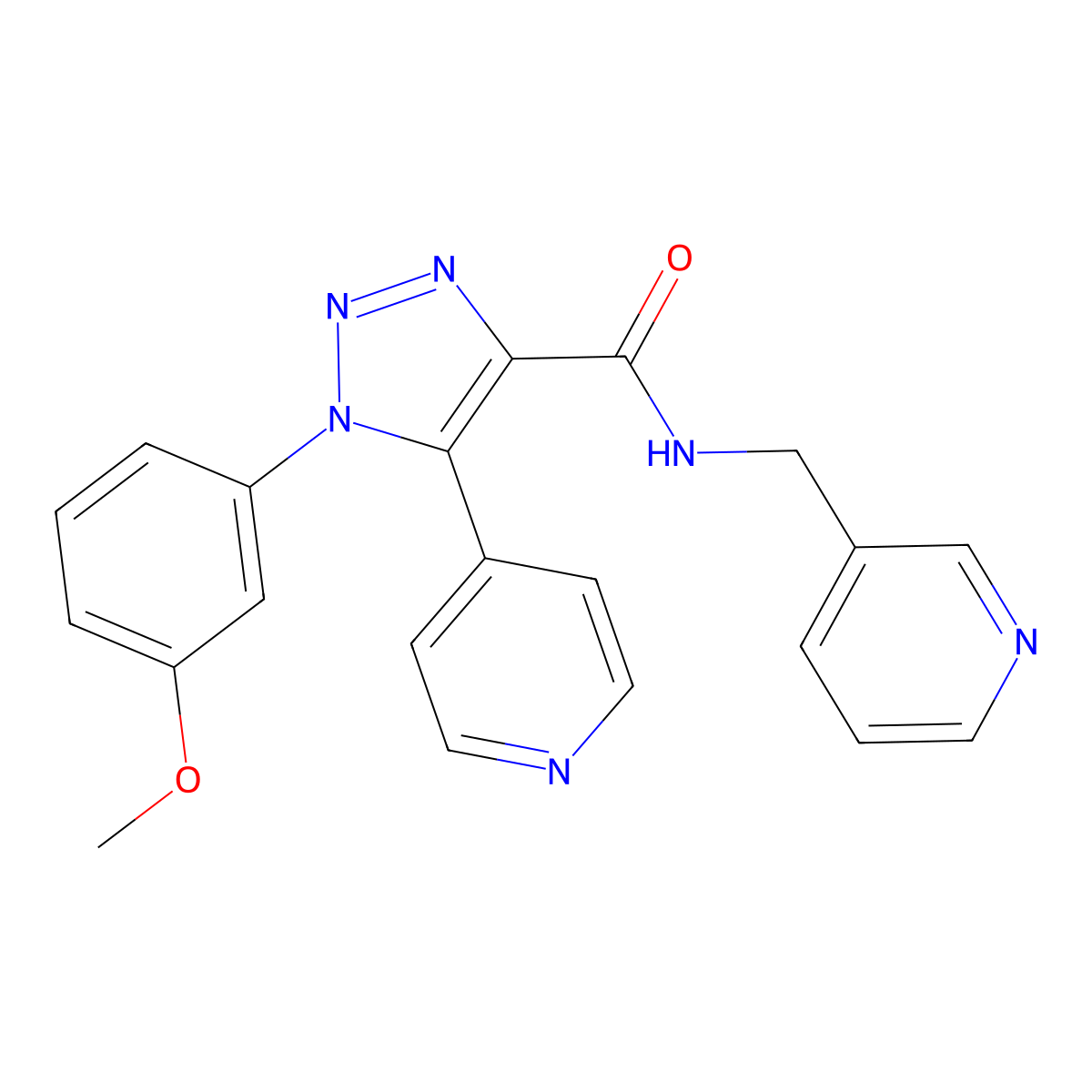 1-(3-methoxyphenyl)-5-(pyridin-4-yl)-N-(pyridin-3-ylmethyl)-1H-1,2,3-triazole-4-carboxamide molecular structure, CAS 1326929-52-5