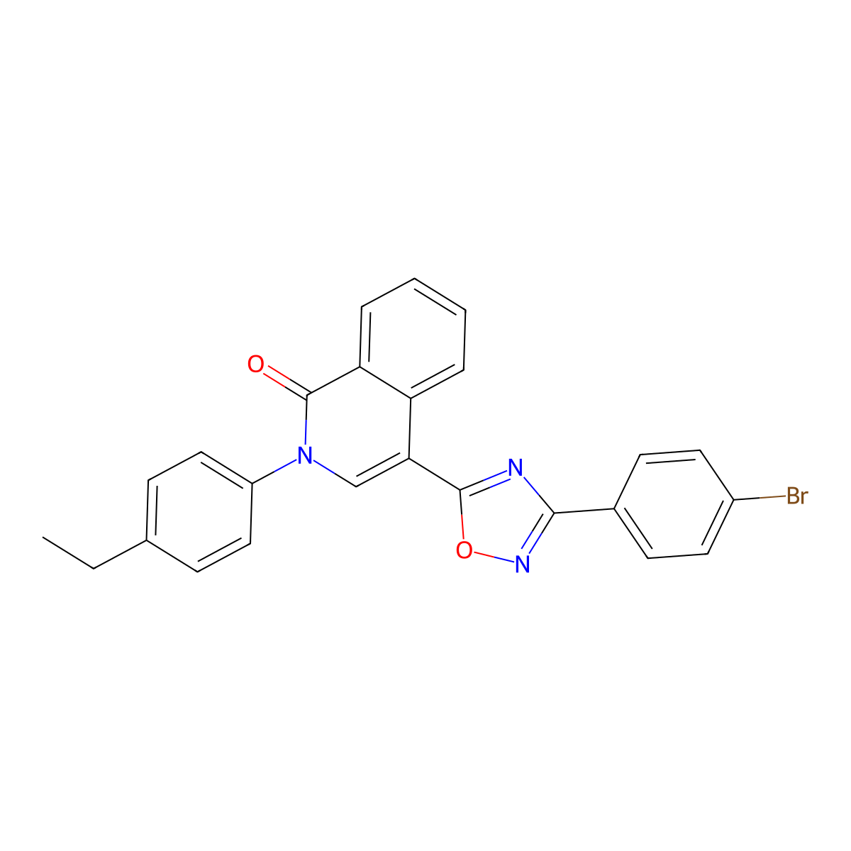 4-[3-(4-bromophenyl)-1,2,4-oxadiazol-5-yl]-2-(4-ethylphenyl)isoquinolin-1(2H)-one molecular structure, CAS 1326929-65-0