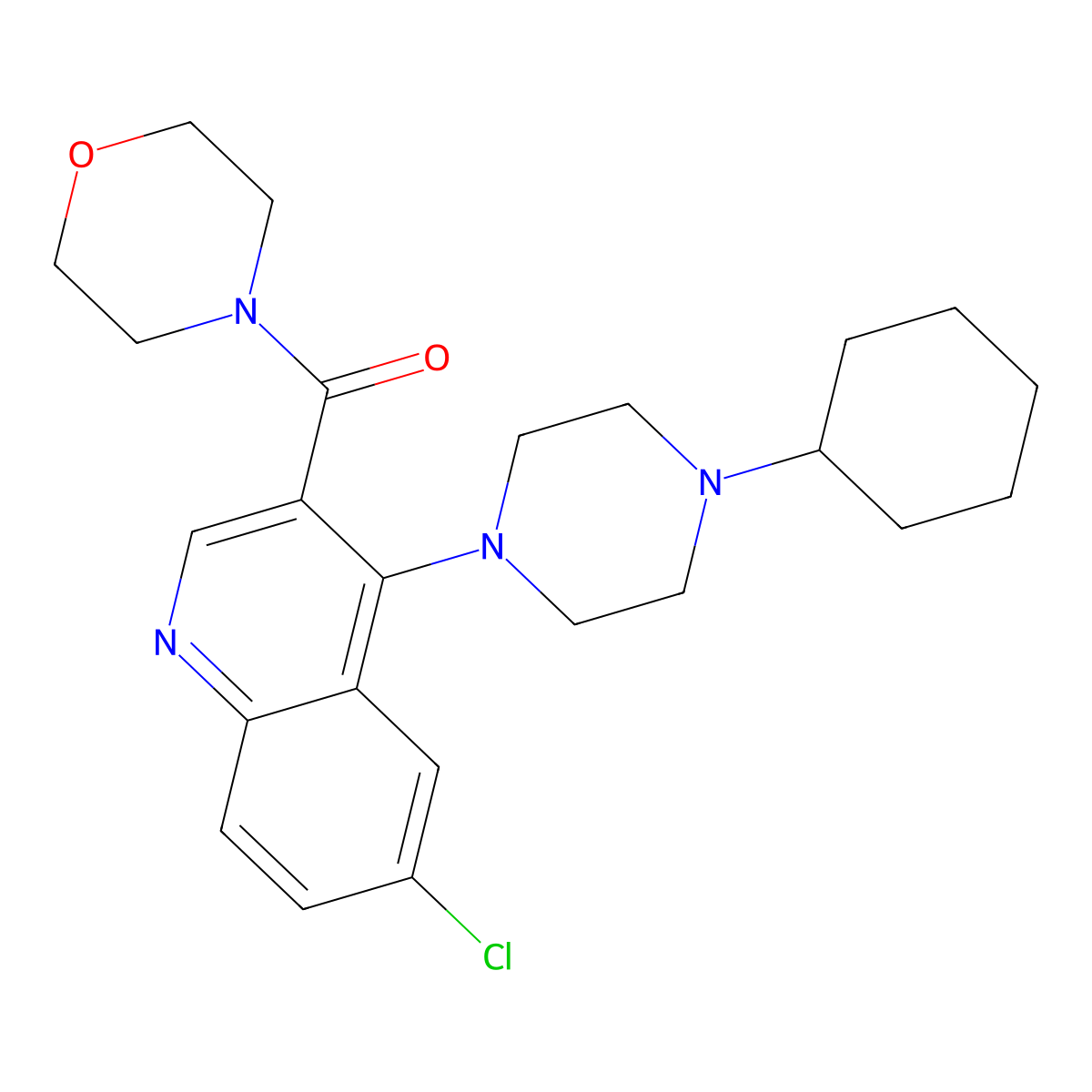 [6-Chloro-4-(4-cyclohexylpiperazin-1-yl)quinolin-3-yl](morpholin-4-yl)methanone molecular structure, CAS 1326930-01-1