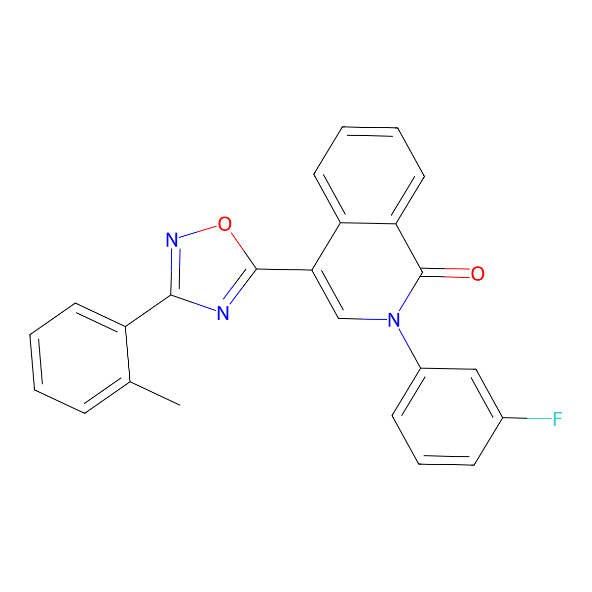 2-(3-fluorophenyl)-4-[3-(2-methylphenyl)-1,2,4-oxadiazol-5-yl]isoquinolin-1(2H)-one molecular structure, CAS 1326930-25-9