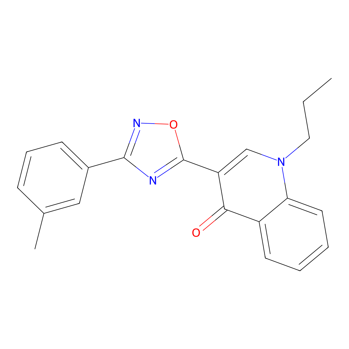3-[3-(3-methylphenyl)-1,2,4-oxadiazol-5-yl]-1-propylquinolin-4(1H)-one molecular structure, CAS 1326930-47-5