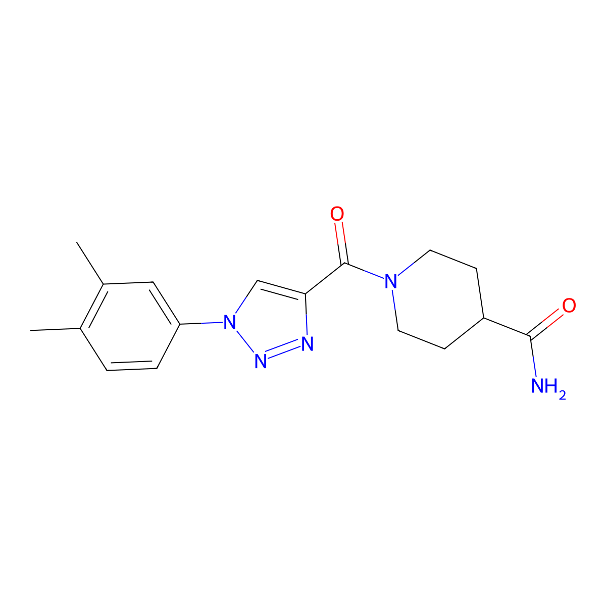 1-{[1-(3,4-dimethylphenyl)-1H-1,2,3-triazol-4-yl]carbonyl}piperidine-4-carboxamide molecular structure, CAS 1326930-50-0