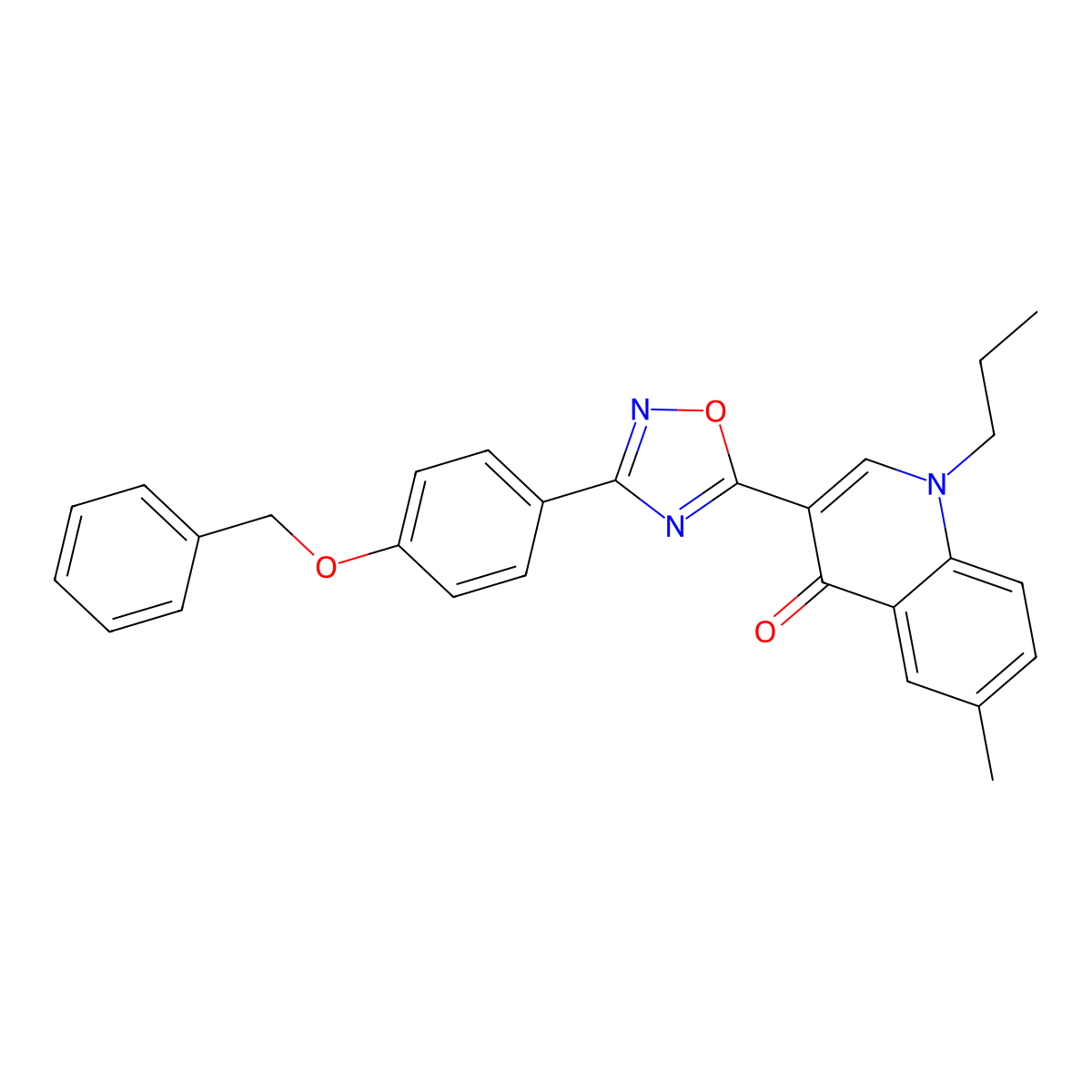 3-{3-[4-(benzyloxy)phenyl]-1,2,4-oxadiazol-5-yl}-6-methyl-1-propylquinolin-4(1H)-one molecular structure, CAS 1326930-71-5