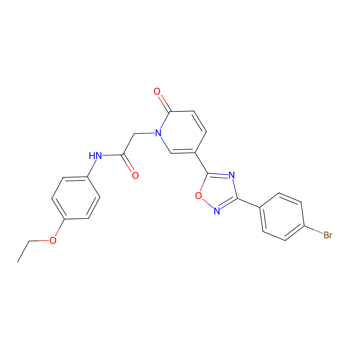 2-(5-(3-(4-bromophenyl)-1,2,4-oxadiazol-5-yl)-2-oxopyridin-1(2H)-yl)-N-(4-ethoxyphenyl)acetamide molecular structure, CAS 1326931-49-0