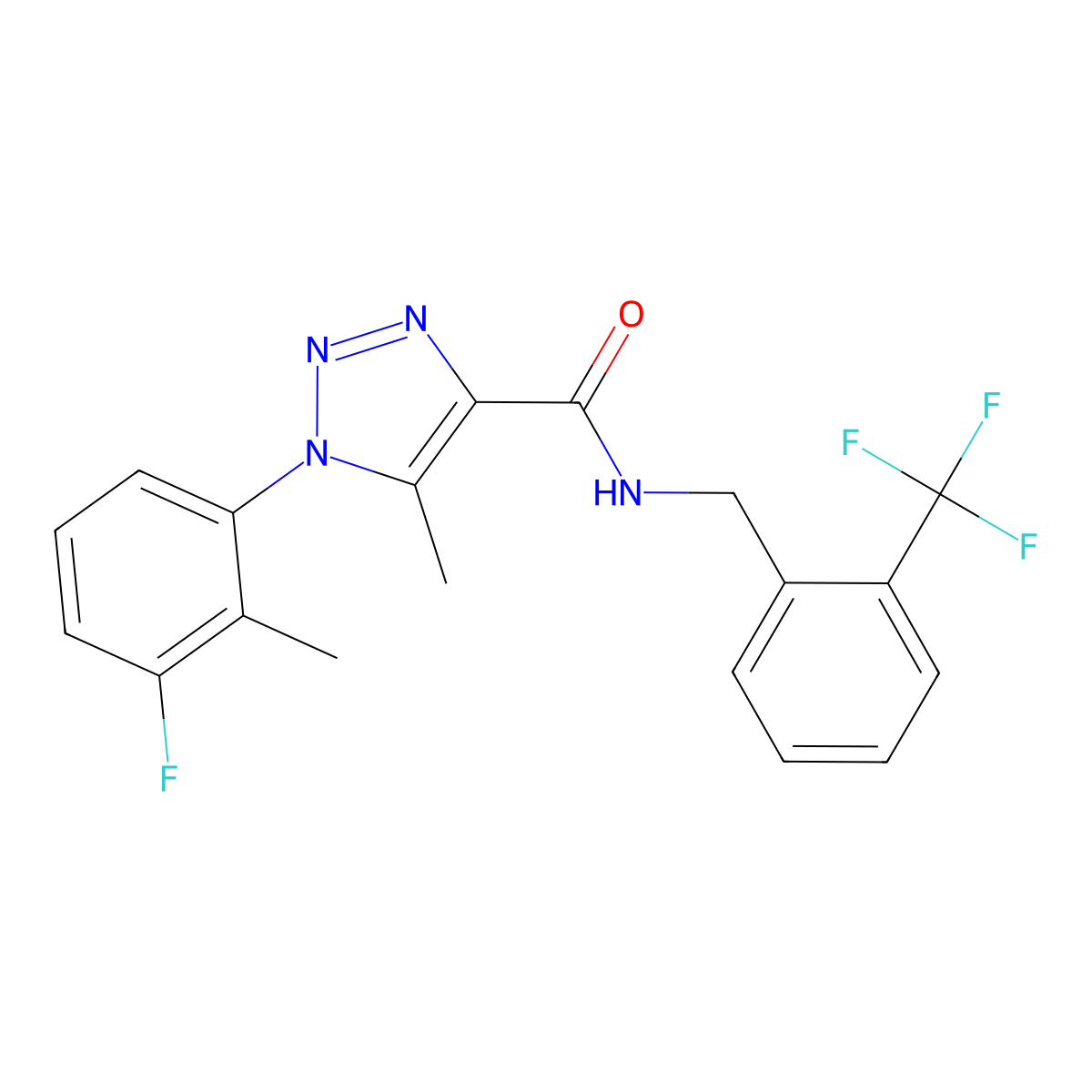 1-(3-fluoro-2-methylphenyl)-5-methyl-N-(2-(trifluoromethyl)benzyl)-1H-1,2,3-triazole-4-carboxamide molecular structure, CAS 1326931-79-6