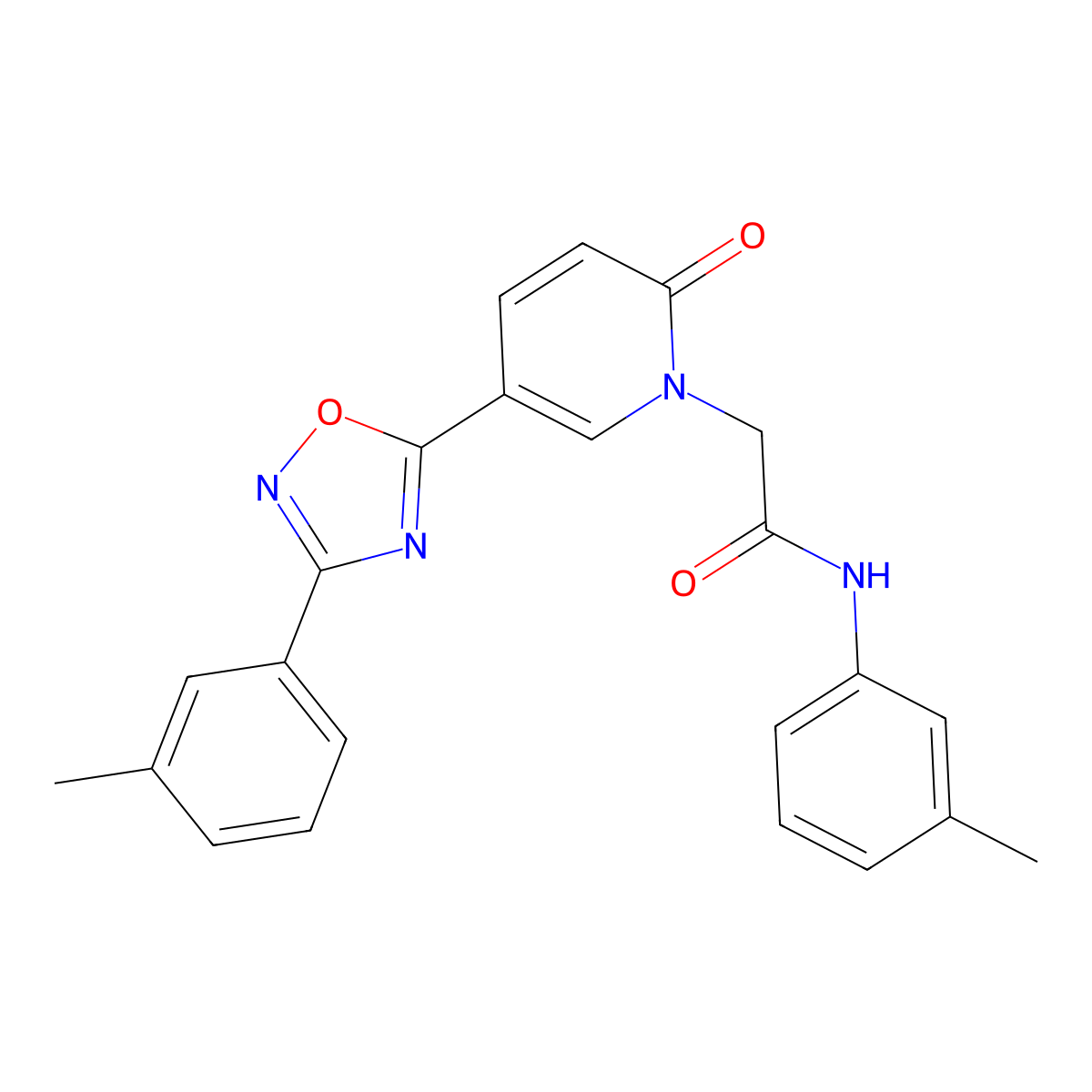 N-(3-methylphenyl)-2-{5-[3-(3-methylphenyl)-1,2,4-oxadiazol-5-yl]-2-oxopyridin-1(2H)-yl}acetamide molecular structure, CAS 1326931-83-2