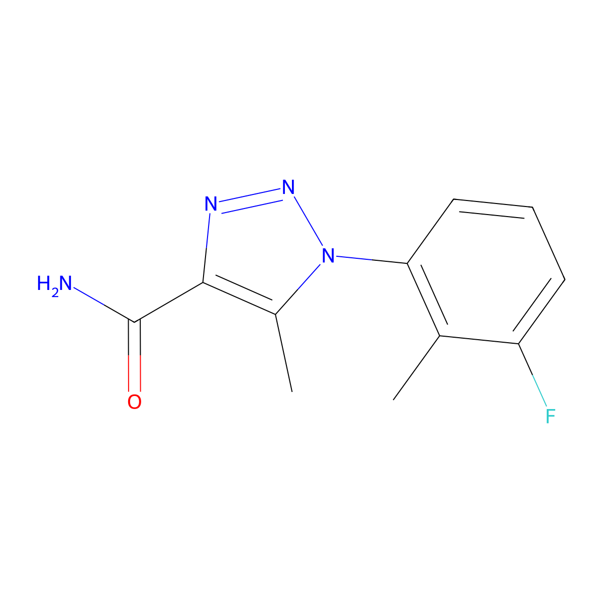 1-(3-fluoro-2-methylphenyl)-5-methyl-1H-1,2,3-triazole-4-carboxamide molecular structure, CAS 1326931-91-2