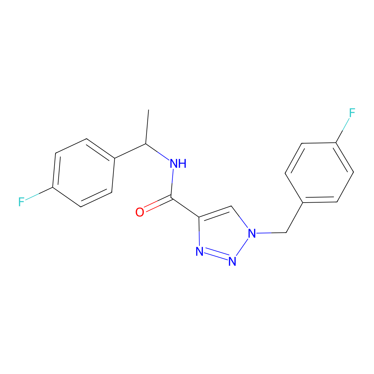 1-(4-fluorobenzyl)-N-(1-(4-fluorophenyl)ethyl)-1H-1,2,3-triazole-4-carboxamide molecular structure, CAS 1326931-99-0