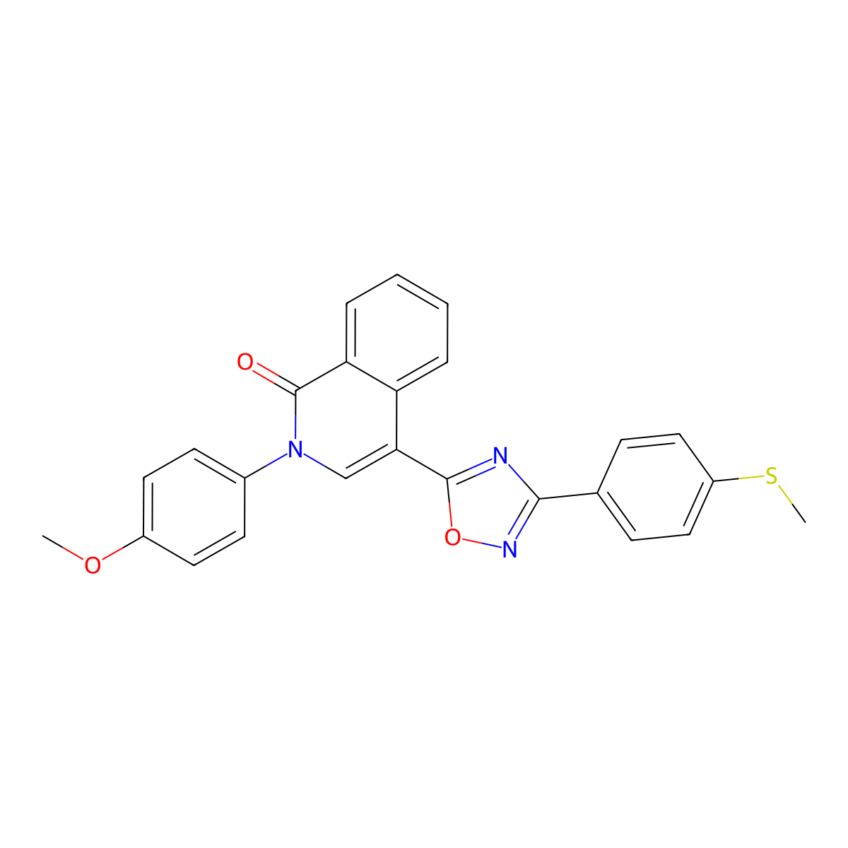 2-(4-methoxyphenyl)-4-(3-(4-(methylthio)phenyl)-1,2,4-oxadiazol-5-yl)isoquinolin-1(2H)-one molecular structure, CAS 1326932-00-6