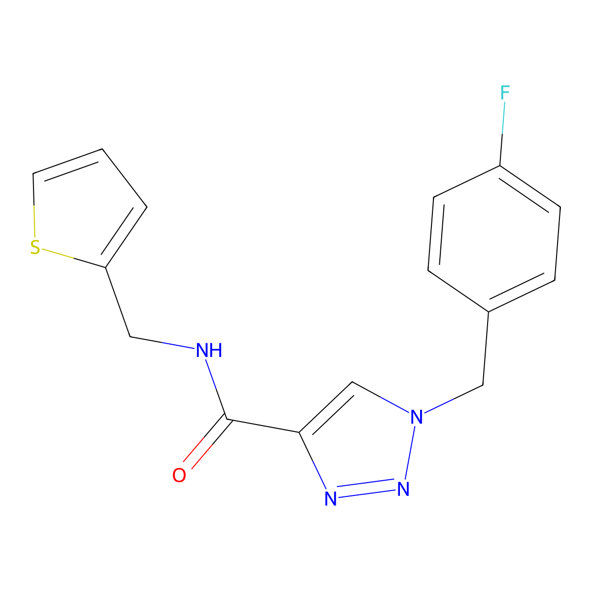 1-(4-fluorobenzyl)-N-(thiophen-2-ylmethyl)-1H-1,2,3-triazole-4-carboxamide molecular structure, CAS 1326932-05-1