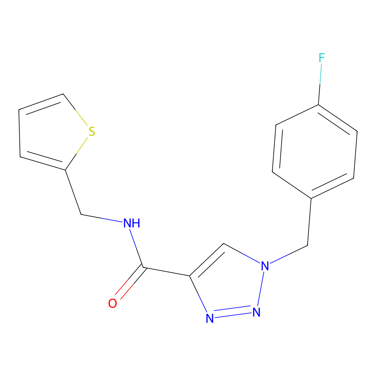 1-(4-fluorobenzyl)-N-(thiophen-2-ylmethyl)-1H-1,2,3-triazole-4-carboxamide molecular structure, CAS 1326932-05-1