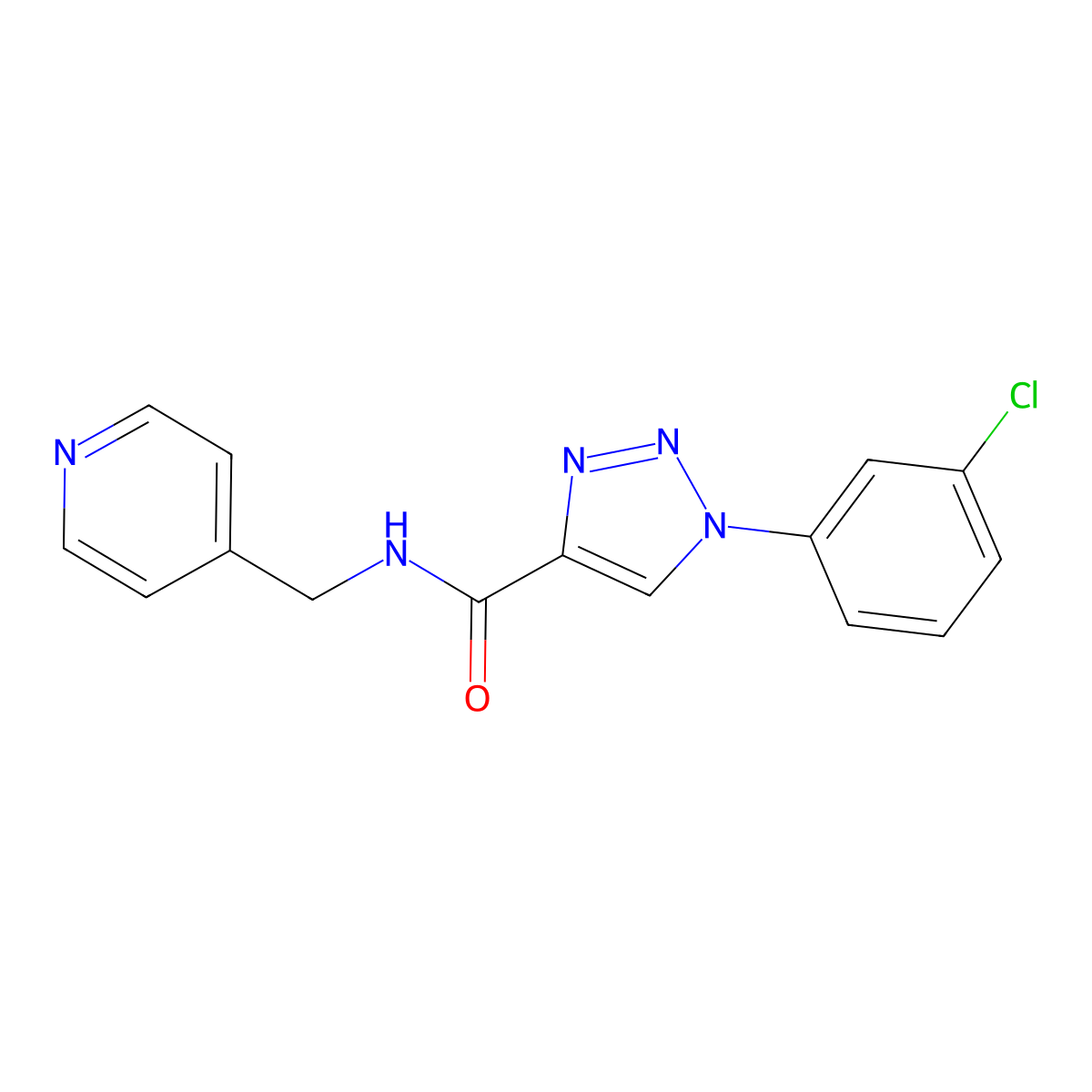 1-(3-chlorophenyl)-N-(pyridin-4-ylmethyl)-1H-1,2,3-triazole-4-carboxamide molecular structure, CAS 1326932-10-8