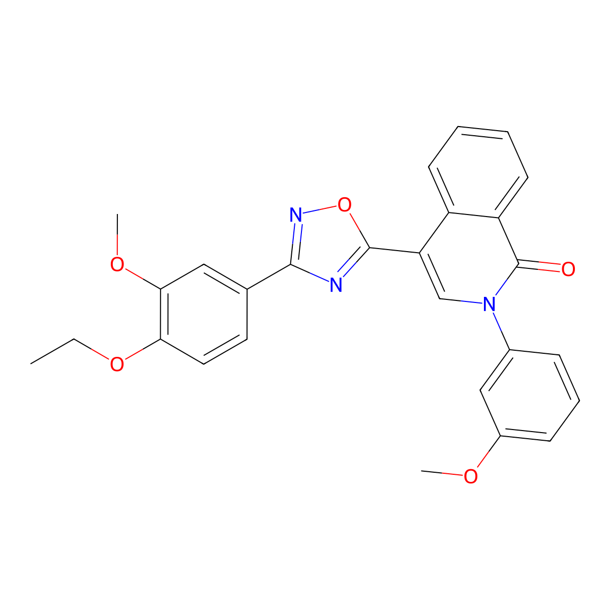 4-[3-(4-ethoxy-3-methoxyphenyl)-1,2,4-oxadiazol-5-yl]-2-(3-methoxyphenyl)isoquinolin-1(2H)-one molecular structure, CAS 1326932-16-4