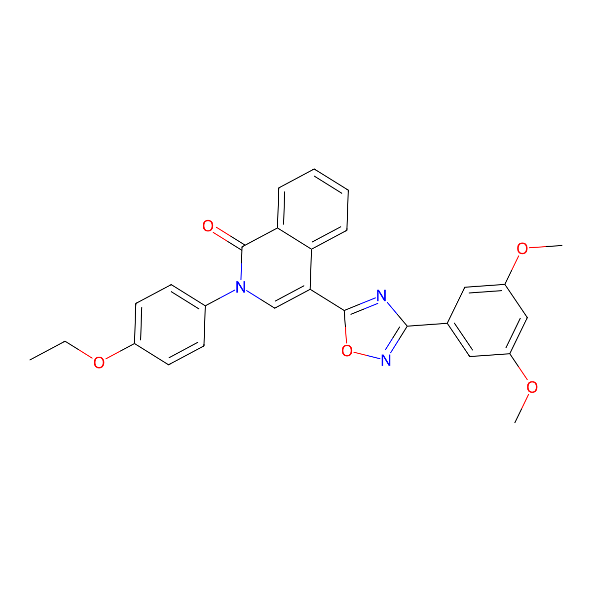 4-[3-(3,5-dimethoxyphenyl)-1,2,4-oxadiazol-5-yl]-2-(4-ethoxyphenyl)isoquinolin-1(2H)-one molecular structure, CAS 1326932-26-6