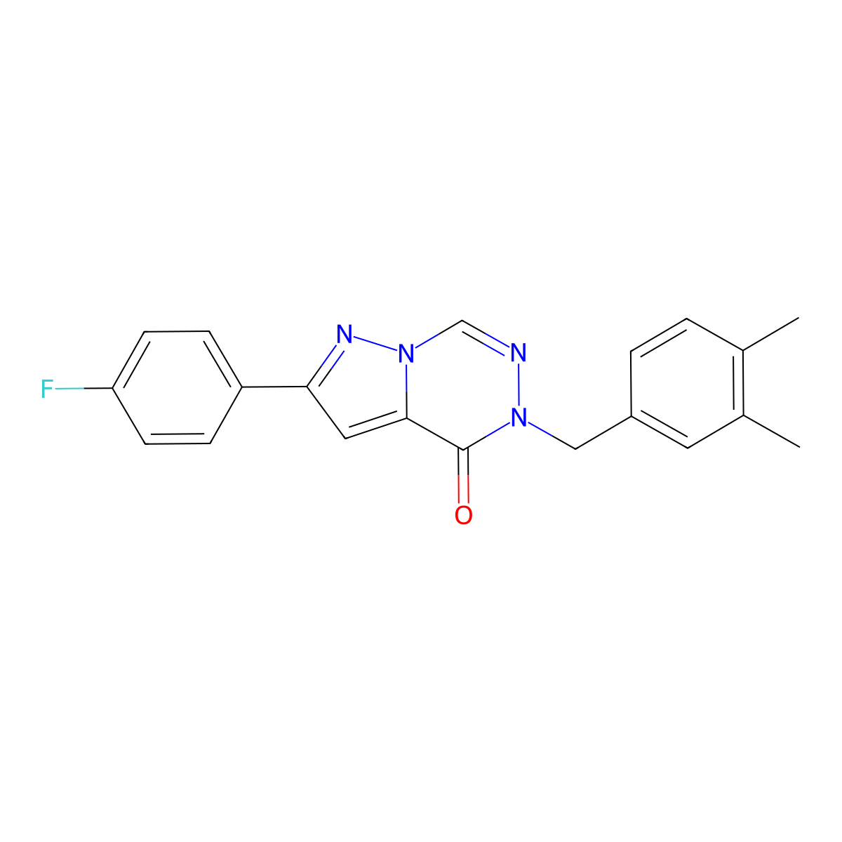 5-[(3,4-dimethylphenyl)methyl]-2-(4-fluorophenyl)-4H,5H-pyrazolo[1,5-d][1,2,4]triazin-4-one molecular structure, CAS 1326932-73-3