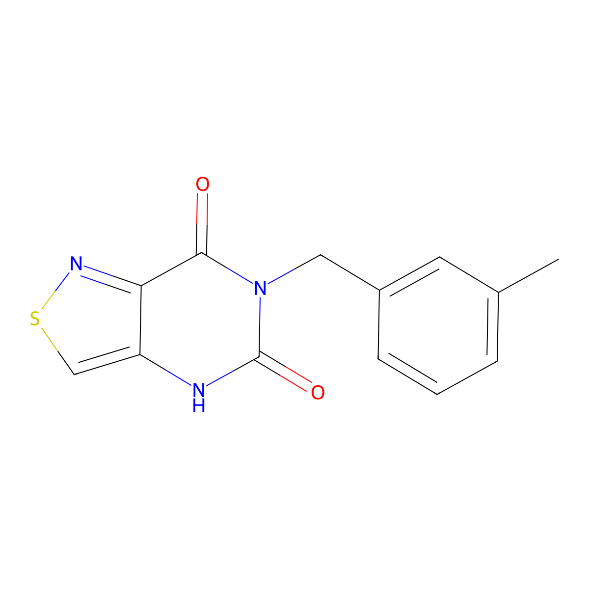 6-(3-methylbenzyl)[1,2]thiazolo[4,3-d]pyrimidine-5,7(4H,6H)-dione molecular structure, CAS 1326932-82-4