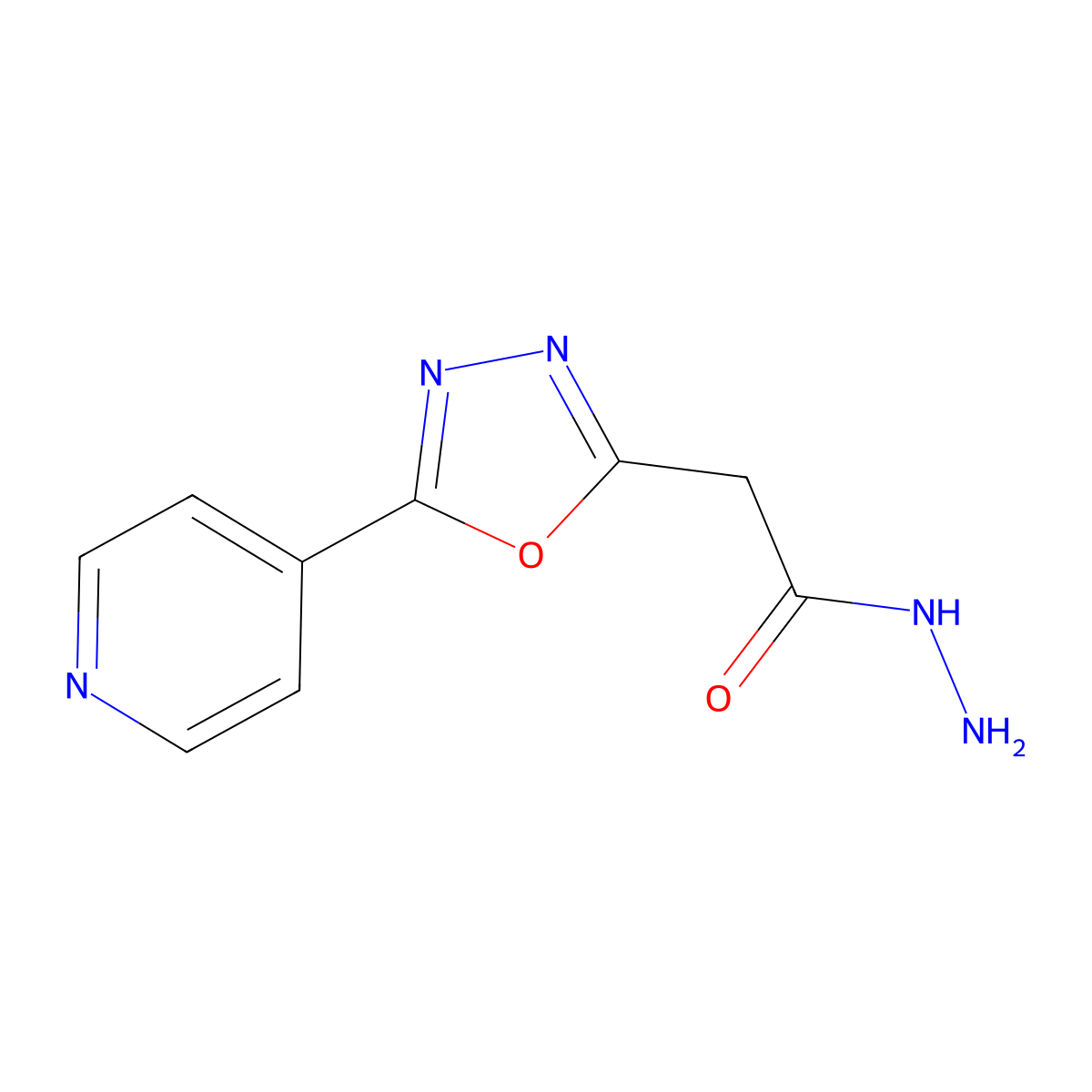 2-[5-(Pyridin-4-yl)-1,3,4-oxadiazol-2-yl]acetohydrazide molecular structure, CAS 1326932-87-9