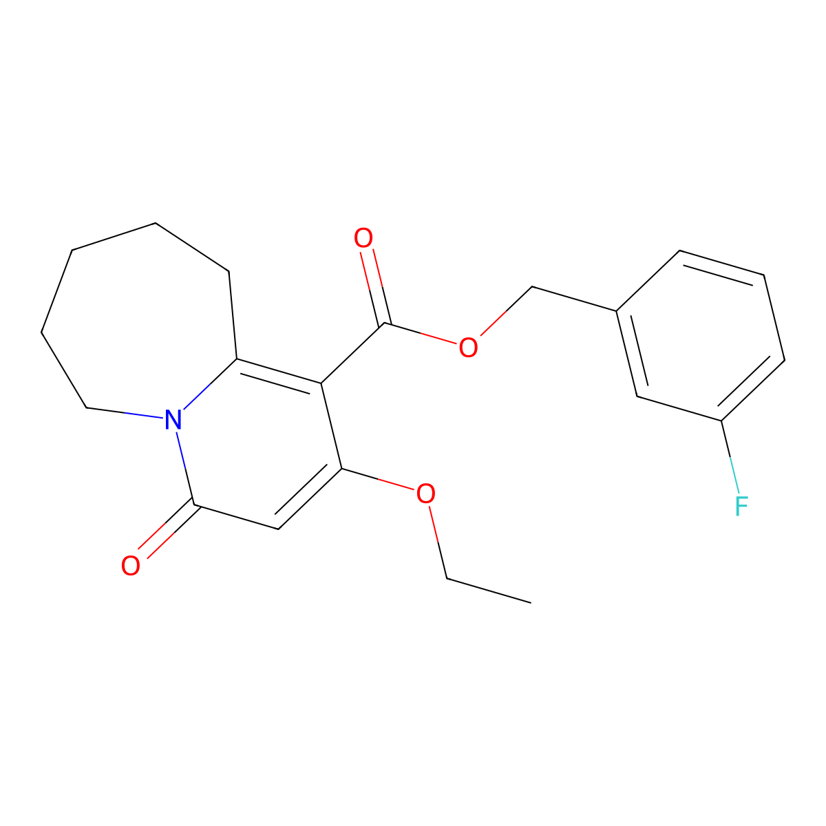 3-Fluorobenzyl 2-ethoxy-4-oxo-4,6,7,8,9,10-hexahydropyrido[1,2-a]azepine-1-carboxylate molecular structure, CAS 1326933-33-8