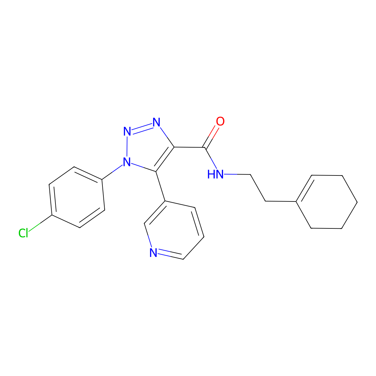 1-(4-chlorophenyl)-N-[2-(cyclohex-1-en-1-yl)ethyl]-5-(pyridin-3-yl)-1H-1,2,3-triazole-4-carboxamide molecular structure, CAS 1326934-17-1