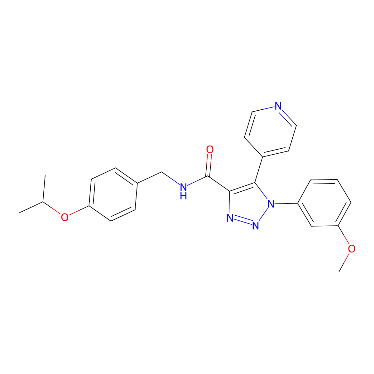 1-(3-methoxyphenyl)-N-[4-(propan-2-yloxy)benzyl]-5-(pyridin-4-yl)-1H-1,2,3-triazole-4-carboxamide molecular structure, CAS 1326934-35-3