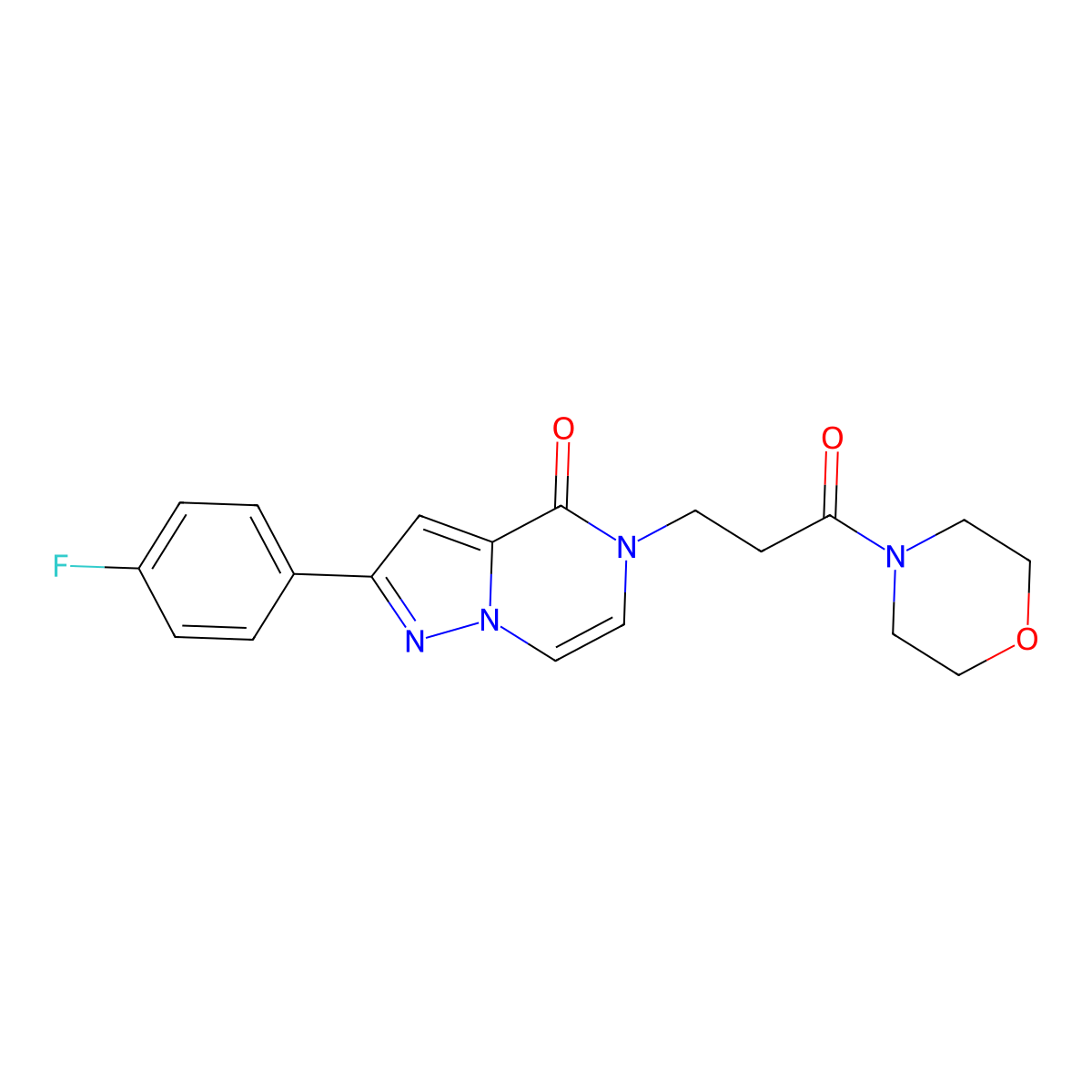 2-(4-fluorophenyl)-5-[3-(morpholin-4-yl)-3-oxopropyl]pyrazolo[1,5-a]pyrazin-4(5H)-one molecular structure, CAS 1326935-27-6