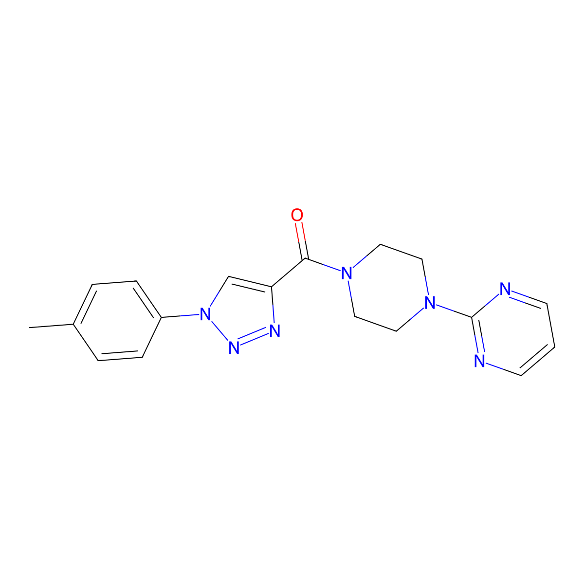 2-{4-[1-(4-methylphenyl)-1H-1,2,3-triazole-4-carbonyl]piperazin-1-yl}pyrimidine molecular structure, CAS 1326936-13-3