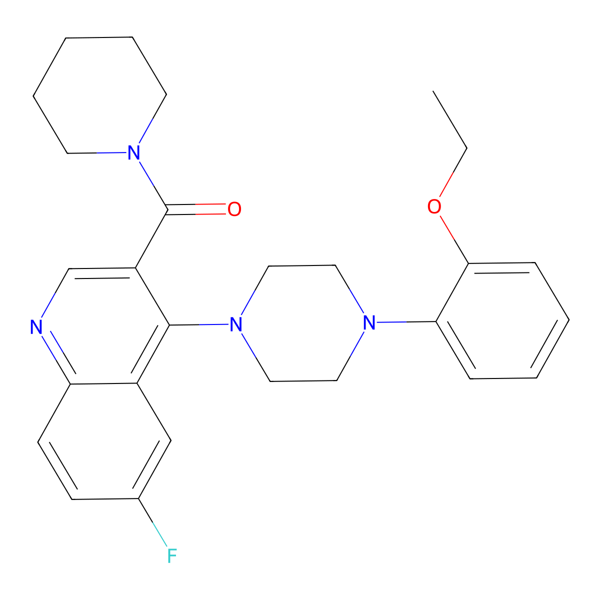 (4-(4-(2-Ethoxyphenyl)piperazin-1-yl)-6-fluoroquinolin-3-yl)(piperidin-1-yl)methanone molecular structure, CAS 1326936-23-5