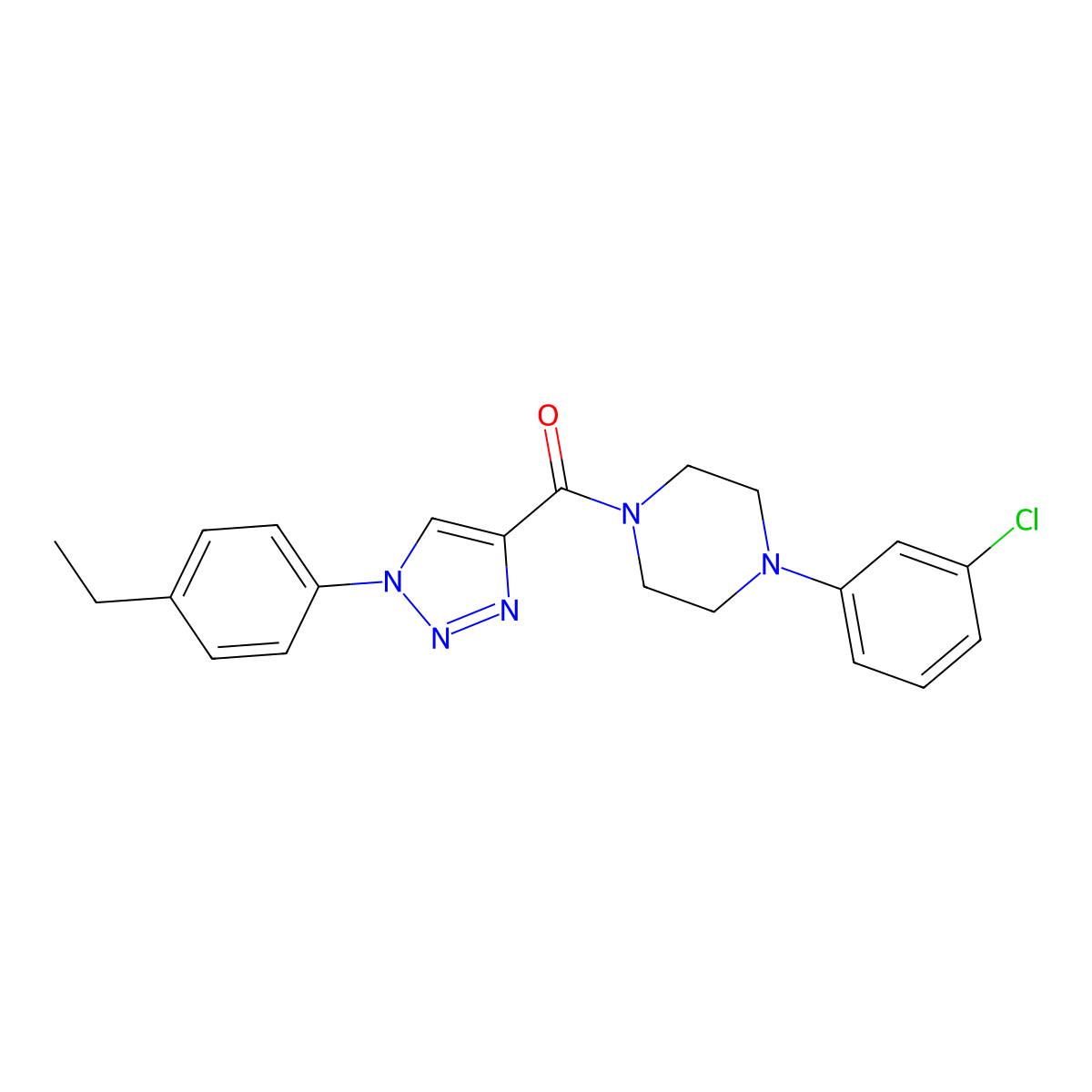 1-(3-chlorophenyl)-4-[1-(4-ethylphenyl)-1H-1,2,3-triazole-4-carbonyl]piperazine molecular structure, CAS 1326936-37-1