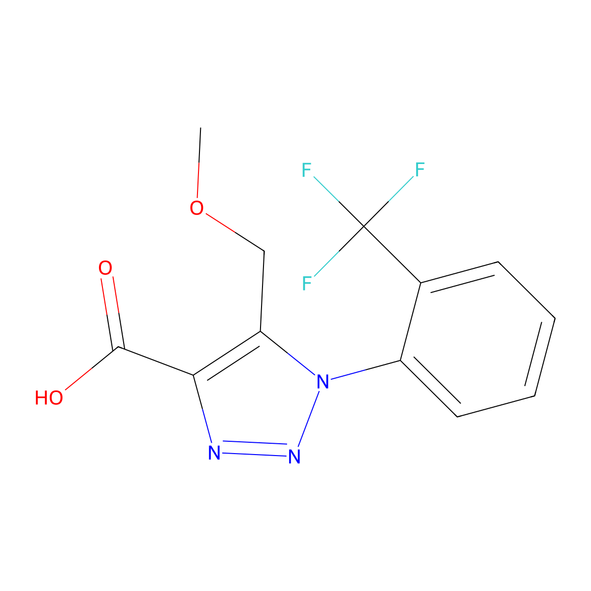 5-(methoxymethyl)-1-[2-(trifluoromethyl)phenyl]-1H-1,2,3-triazole-4-carboxylic acid molecular structure, CAS 1326937-34-1