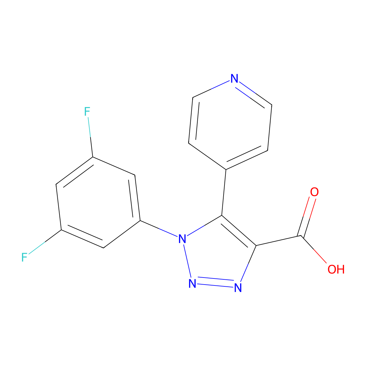 1-(3,5-difluorophenyl)-5-(pyridin-4-yl)-1H-1,2,3-triazole-4-carboxylic acid molecular structure, CAS 1326937-37-4