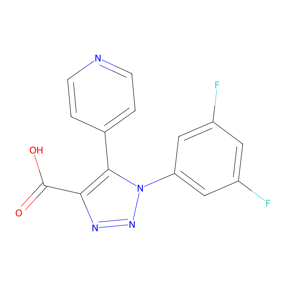 1-(3,5-difluorophenyl)-5-(pyridin-4-yl)-1H-1,2,3-triazole-4-carboxylic acid molecular structure, CAS 1326937-37-4
