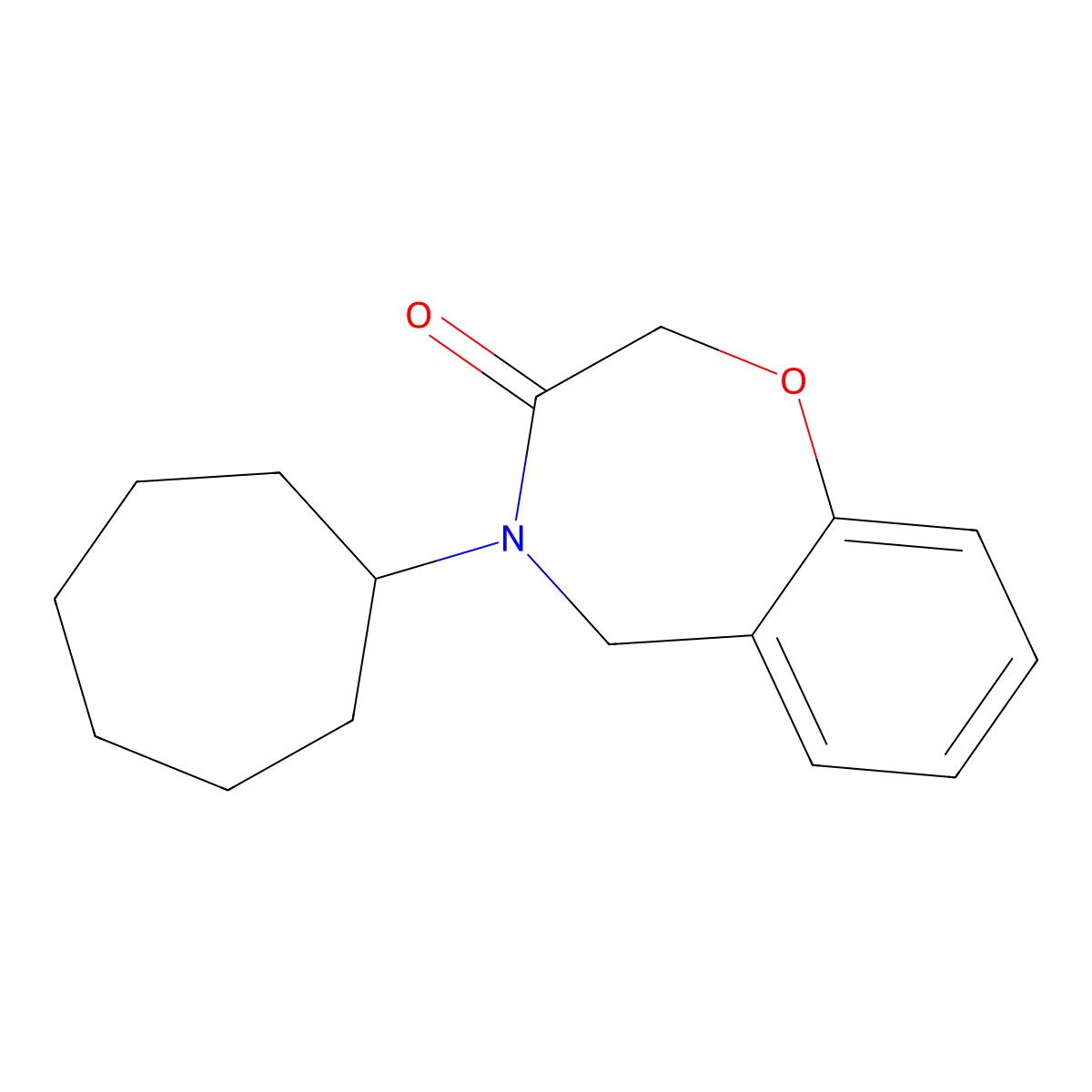 4-cycloheptyl-4,5-dihydro-1,4-benzoxazepin-3(2H)-one molecular structure, CAS 1326937-56-7