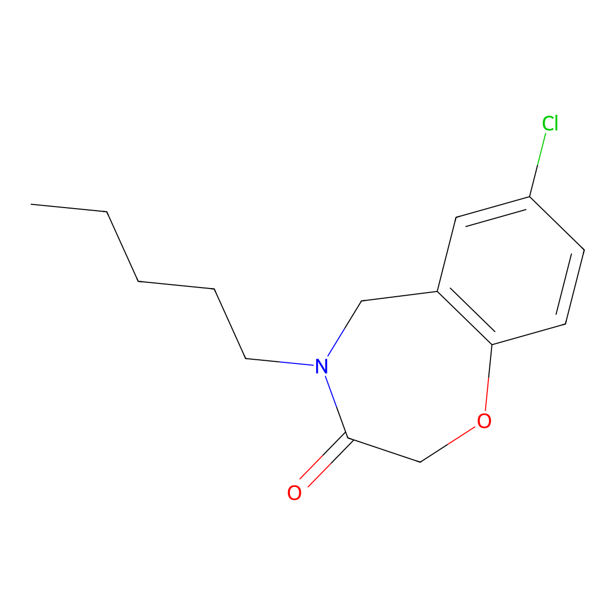 7-chloro-4-pentyl-4,5-dihydro-1,4-benzoxazepin-3(2H)-one molecular structure, CAS 1326937-65-8