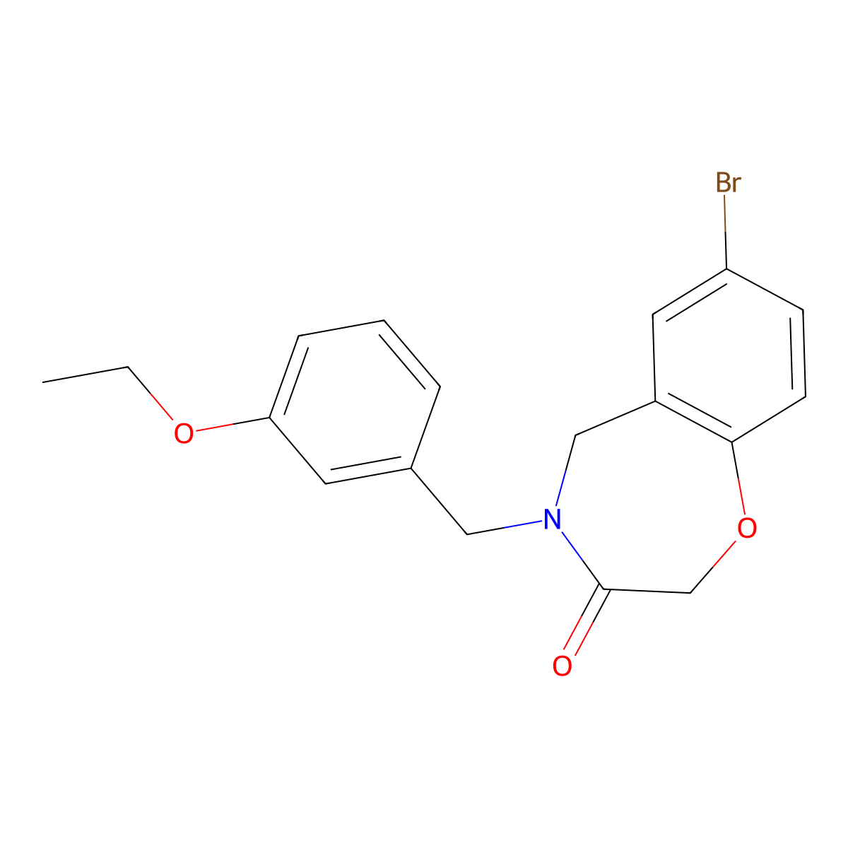 7-bromo-4-(3-ethoxybenzyl)-4,5-dihydro-1,4-benzoxazepin-3(2H)-one molecular structure, CAS 1326937-85-2