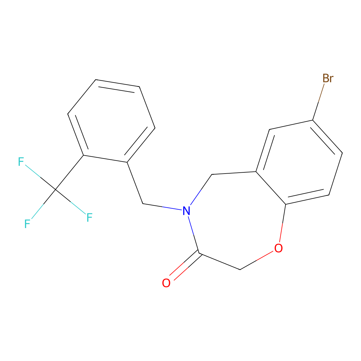 7-bromo-4-[2-(trifluoromethyl)benzyl]-4,5-dihydro-1,4-benzoxazepin-3(2H)-one molecular structure, CAS 1326937-91-0