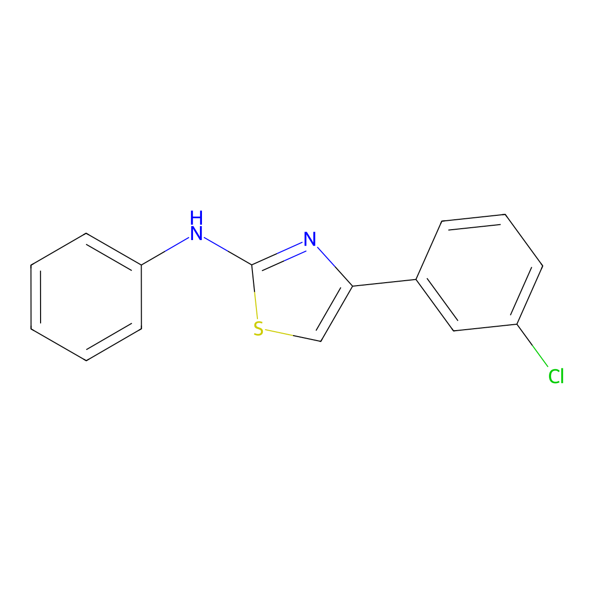 4-(3-chlorophenyl)-N-phenyl-1,3-thiazol-2-amine molecular structure, CAS 1326939-11-0