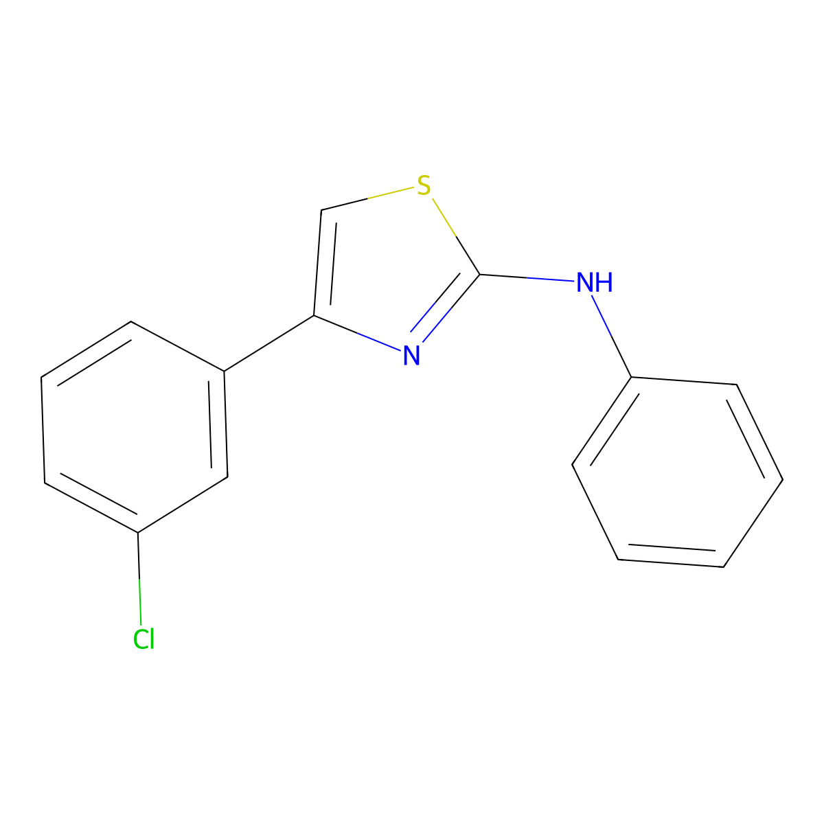 4-(3-chlorophenyl)-N-phenyl-1,3-thiazol-2-amine molecular structure, CAS 1326939-11-0