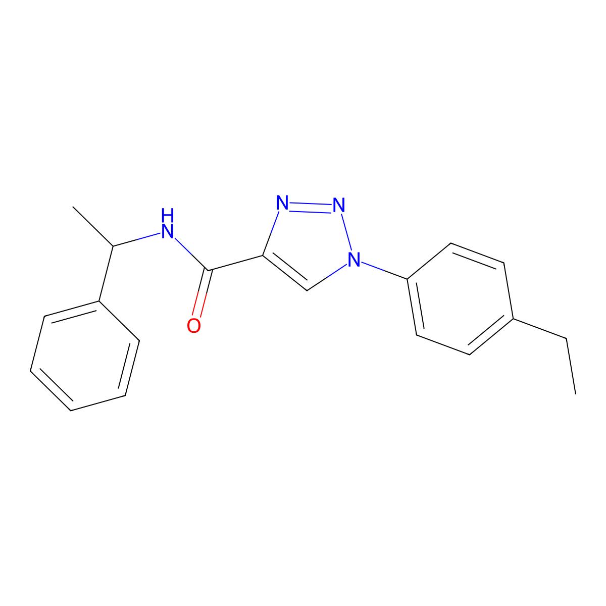 1-(4-ethylphenyl)-N-(1-phenylethyl)-1H-1,2,3-triazole-4-carboxamide molecular structure, CAS 1326939-62-1