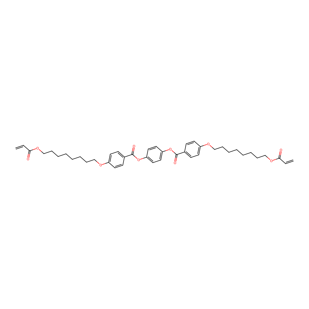 1,4-Phenylene bis(4-((8-(acryloyloxy)octyl)oxy)benzoate) molecular structure, CAS 132694-69-0