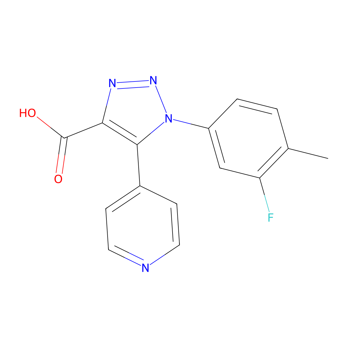 1-(3-fluoro-4-methylphenyl)-5-(pyridin-4-yl)-1H-1,2,3-triazole-4-carboxylic acid molecular structure, CAS 1326942-07-7