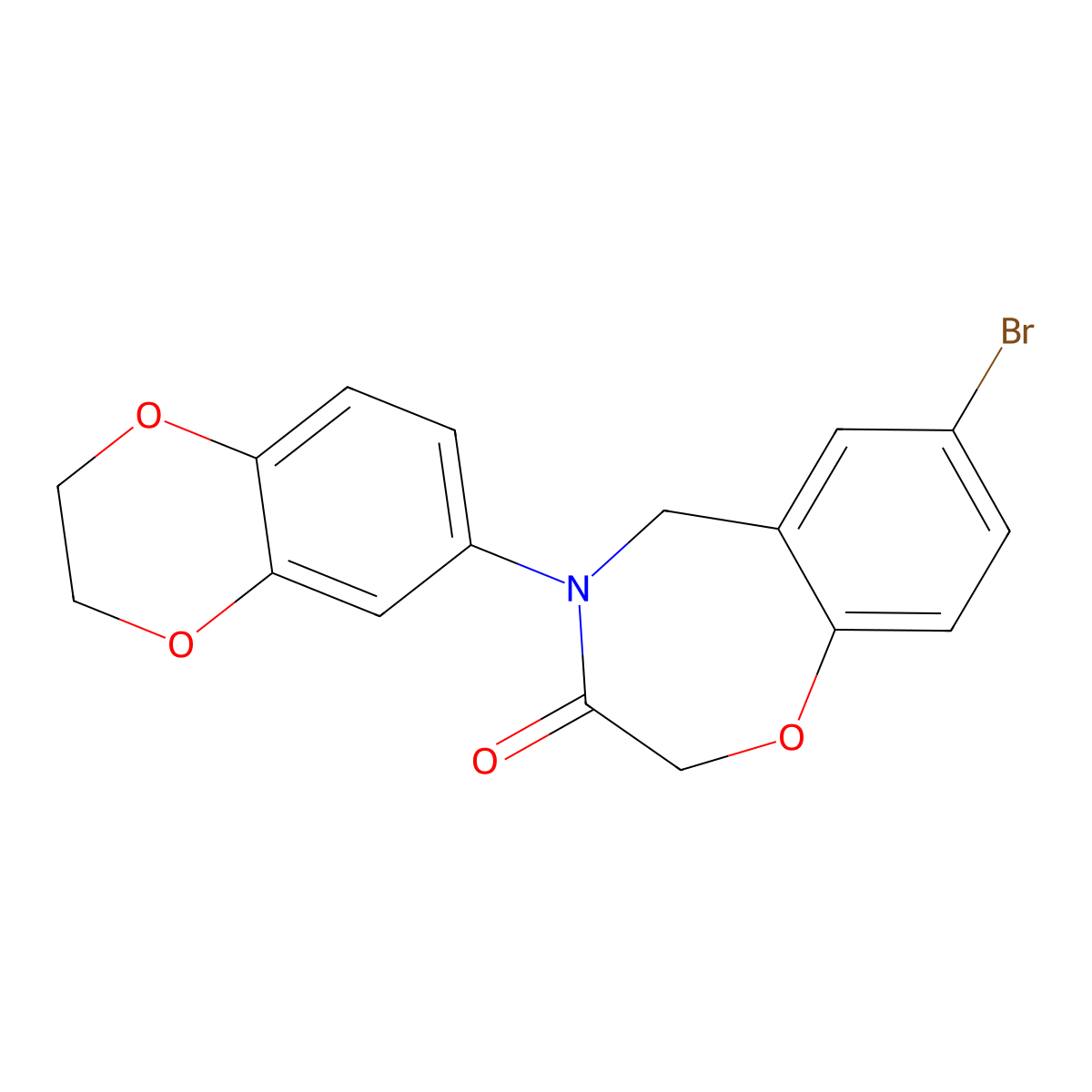 7-bromo-4-(2,3-dihydro-1,4-benzodioxin-6-yl)-4,5-dihydro-1,4-benzoxazepin-3(2H)-one molecular structure, CAS 1326942-14-6