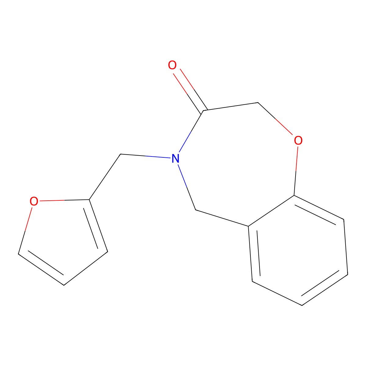 4-(2-furylmethyl)-4,5-dihydro-1,4-benzoxazepin-3(2H)-one molecular structure, CAS 1326942-22-6