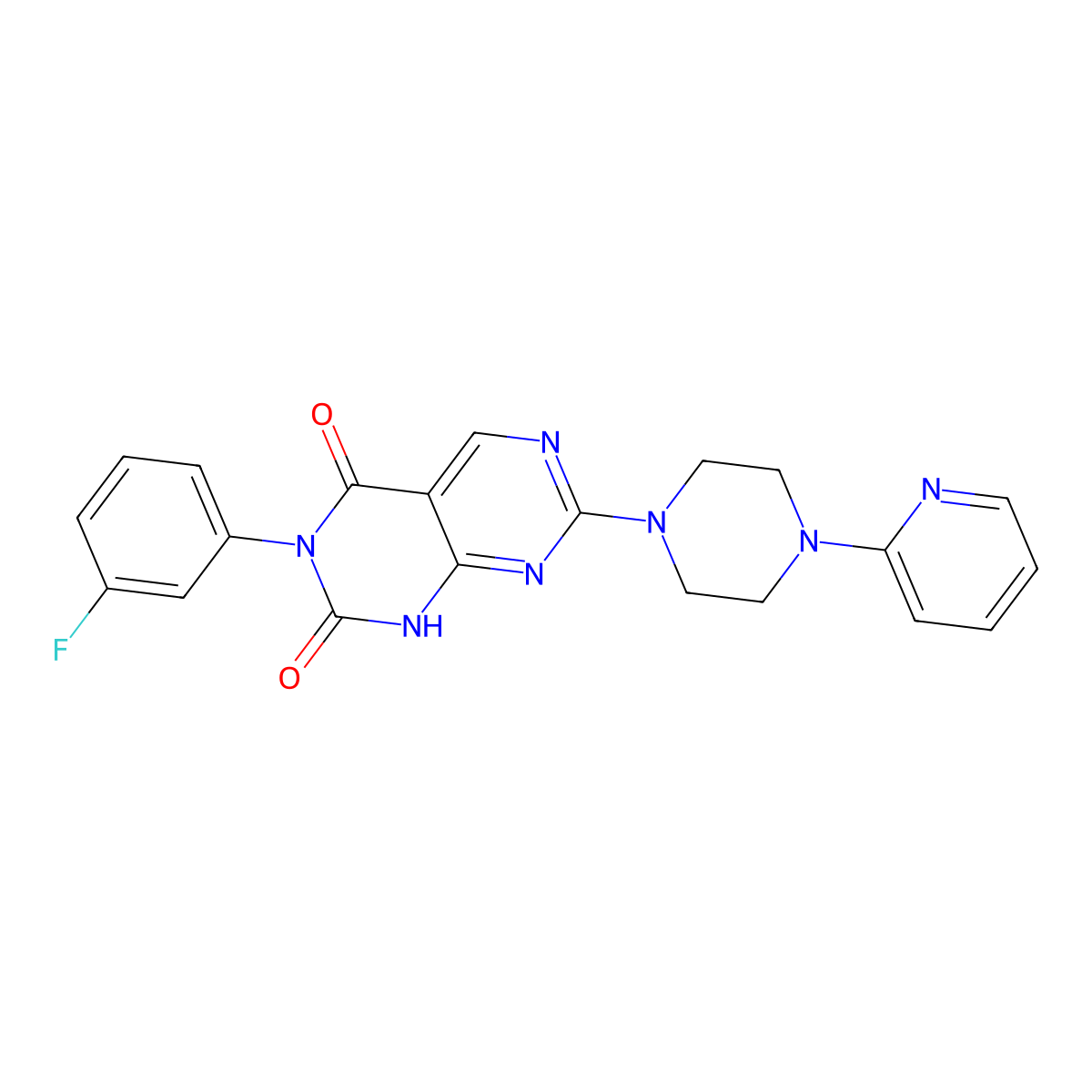 3-(3-fluorophenyl)-7-[4-(pyridin-2-yl)piperazin-1-yl]pyrimido[4,5-d]pyrimidine-2,4(1H,3H)-dione molecular structure, CAS 1326942-26-0