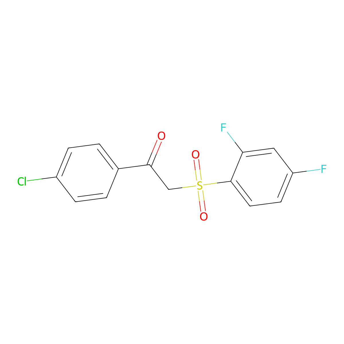 1-(4-Chlorophenyl)-2-[(2,4-difluorophenyl)sulfonyl]ethanone molecular structure, CAS 1326942-34-0