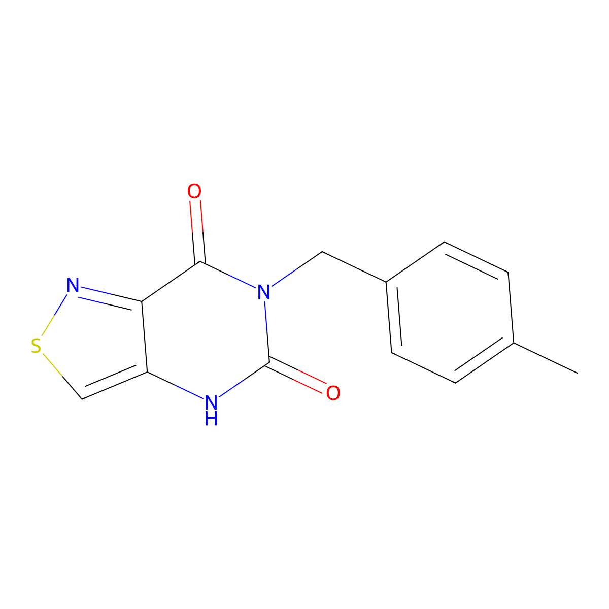 6-(4-methylbenzyl)isothiazolo[4,3-d]pyrimidine-5,7(4H,6H)-dione molecular structure, CAS 1326942-95-3